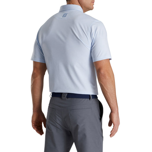 FootJoy Lisle Feeder Stripe Sky Mens Golf Polo