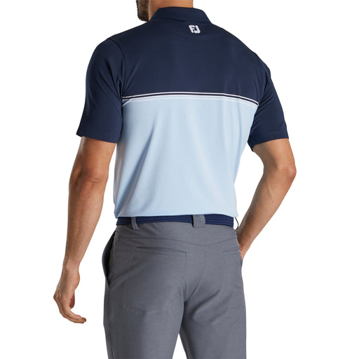 FootJoy Color Block Lisle Navy Mens Golf Polo