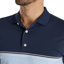 Load image into Gallery viewer, FootJoy Color Block Lisle Navy Mens Golf Polo
 - 3