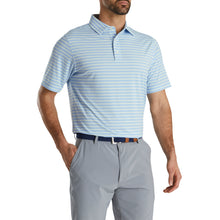 Load image into Gallery viewer, FootJoy ProDry Lsl 2-Color Strp Sky Mens Golf Polo
 - 1