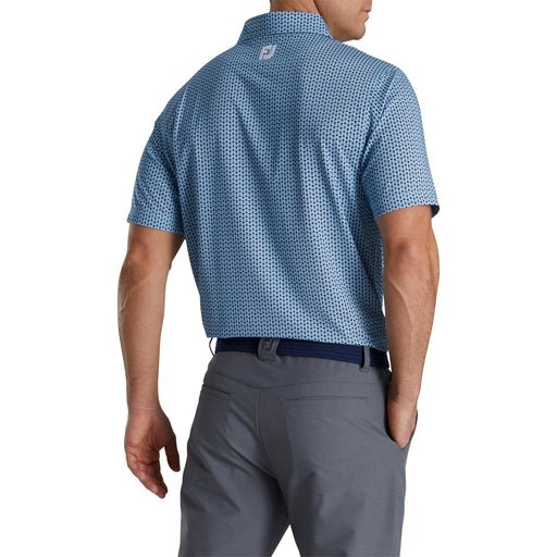 FootJoy Loop Print Lisle Blue Mens Golf Polo