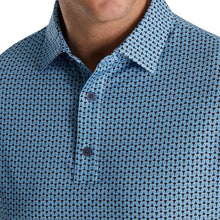 Load image into Gallery viewer, FootJoy Loop Print Lisle Blue Mens Golf Polo
 - 3