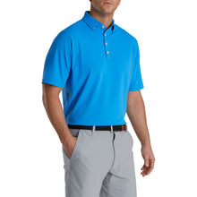 Load image into Gallery viewer, FootJoy Solid Floral Trim Blue Mens Golf Polo
 - 1