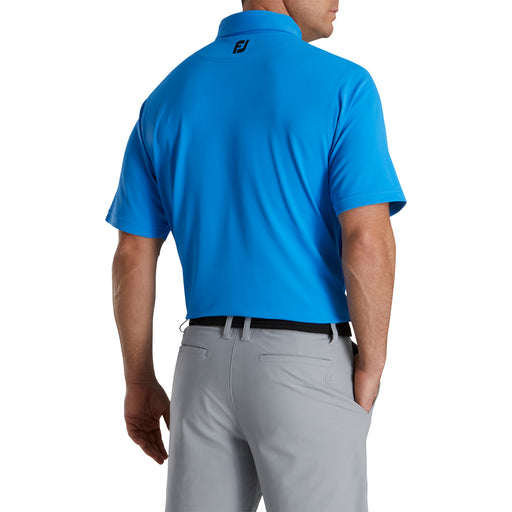 FootJoy Solid Floral Trim Blue Mens Golf Polo