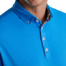 Load image into Gallery viewer, FootJoy Solid Floral Trim Blue Mens Golf Polo
 - 3