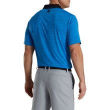 Load image into Gallery viewer, FootJoy Broken Pinstripe Lisle Blue Mens Golf Polo
 - 2