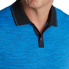 Load image into Gallery viewer, FootJoy Broken Pinstripe Lisle Blue Mens Golf Polo
 - 3