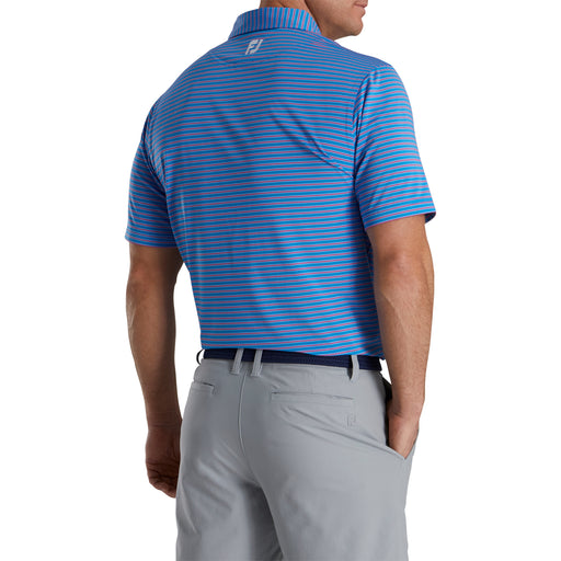 FootJoy Stretch Lisle Pinstripe Blue Men Golf Polo