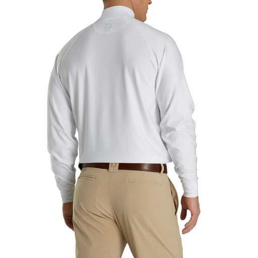 FootJoy Mock White Mens Long Sleeve Golf Shirt