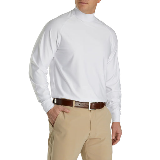 FootJoy Mock White Mens Long Sleeve Golf Shirt - White/XXL