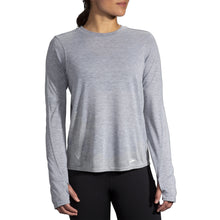 Load image into Gallery viewer, Brooks Distance Womens Longsleeve Running Shirt - HTHR ASH 080/XL
 - 1