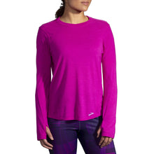 Load image into Gallery viewer, Brooks Distance Womens Longsleeve Running Shirt - HTHR MAGNTA 687/XL
 - 2