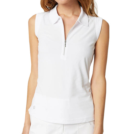 GGBlue Katy White Womens Sleeveless Golf Polo - WHITE A001/XL