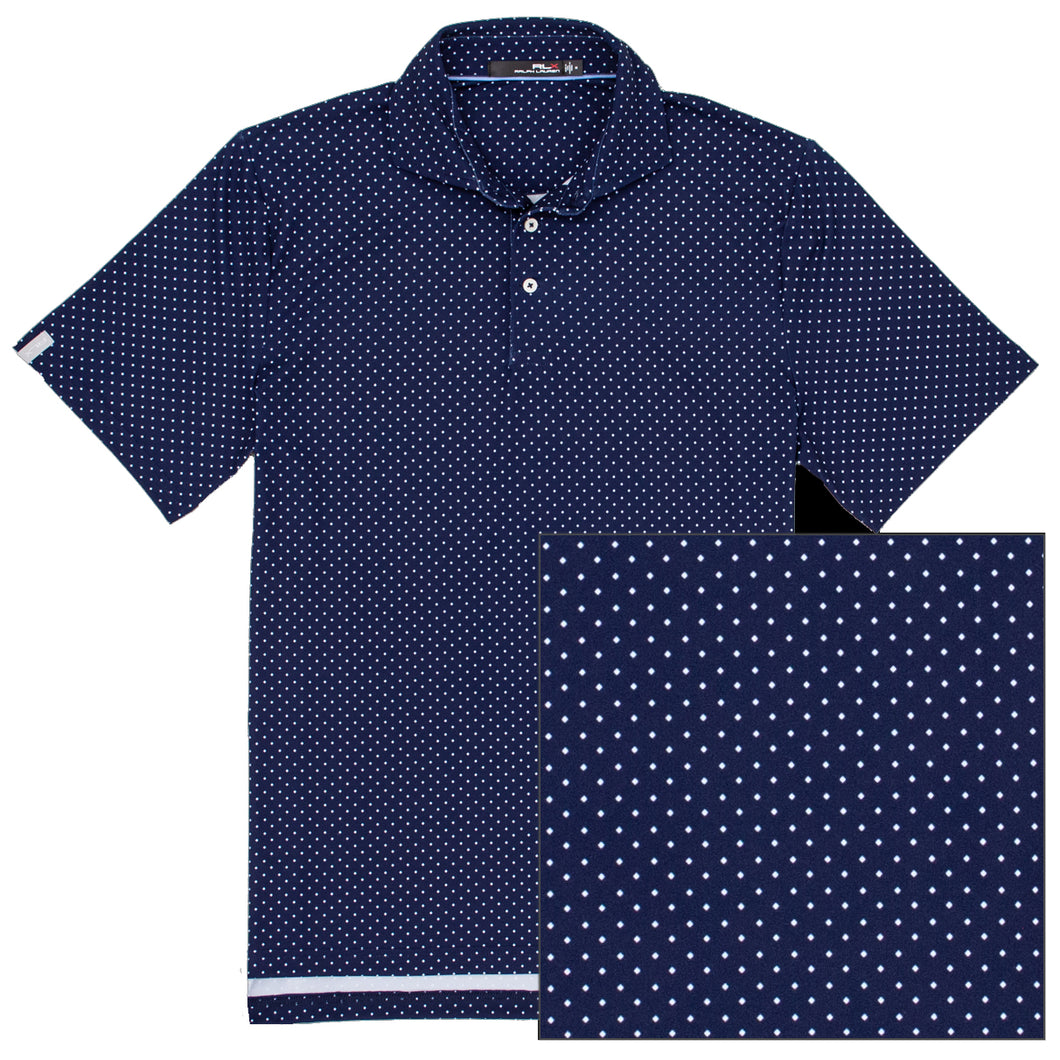 RLX Printed Airflow Navy Mens Golf Polo