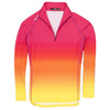 RLX Ralph Lauren Printed Airflow Jersey Sunset Ombre Womens Golf 1/4 Zip