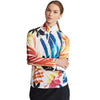 RLX Ralph Lauren Printed Airflow Jersey Abstract Palms Womens Golf 1/4 Zip