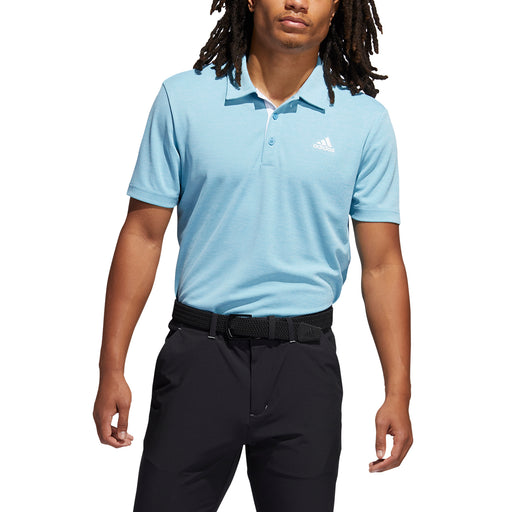 Adidas Advantage Novelty Heathered Mens Golf Polo - Hazy Blue Mel/XXL