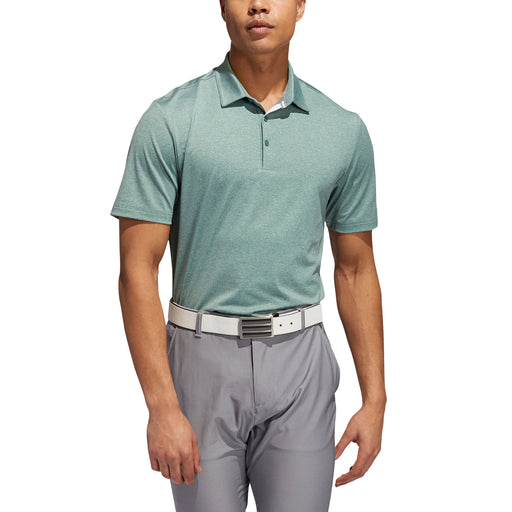 Adidas Advantage Novelty Heathered Mens Golf Polo - Tech Emerald/XXL
