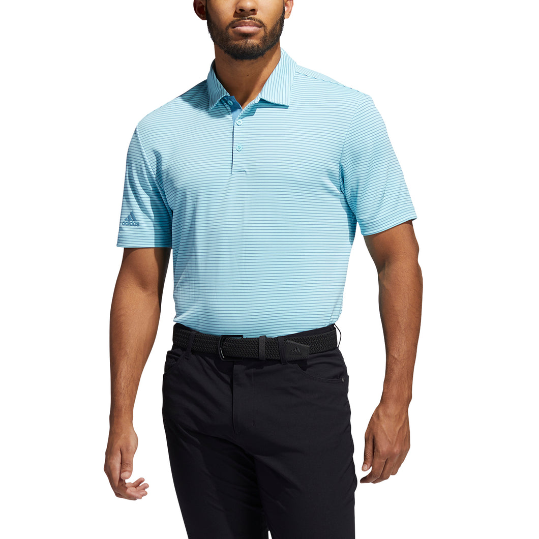 Adidas Two-Color Club Stripe Mens Golf Polo