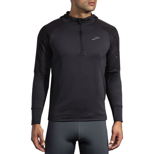 Brooks Notch Thermal Mens Running Hoodie - BLACK 001/XL