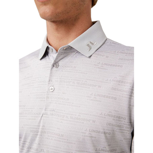 J. Lindeberg KV Print Relax Fit Grey Men Golf Polo