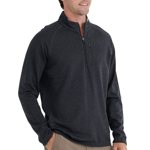 Free Fly Bamboo Heritage Fleece Mens 1/4 Zip - HTHR BLACK 103/XXL