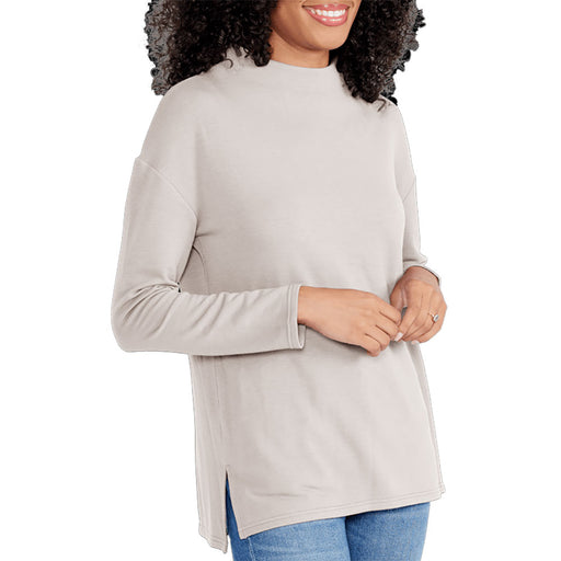 Free Fly Bamboo Thermal Flc Wmns Mockneck Pullover - HTHR STONE 017/L