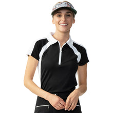 Load image into Gallery viewer, Daily Sports Roxa Black Women Cap Sleeve Golf Polo
 - 1