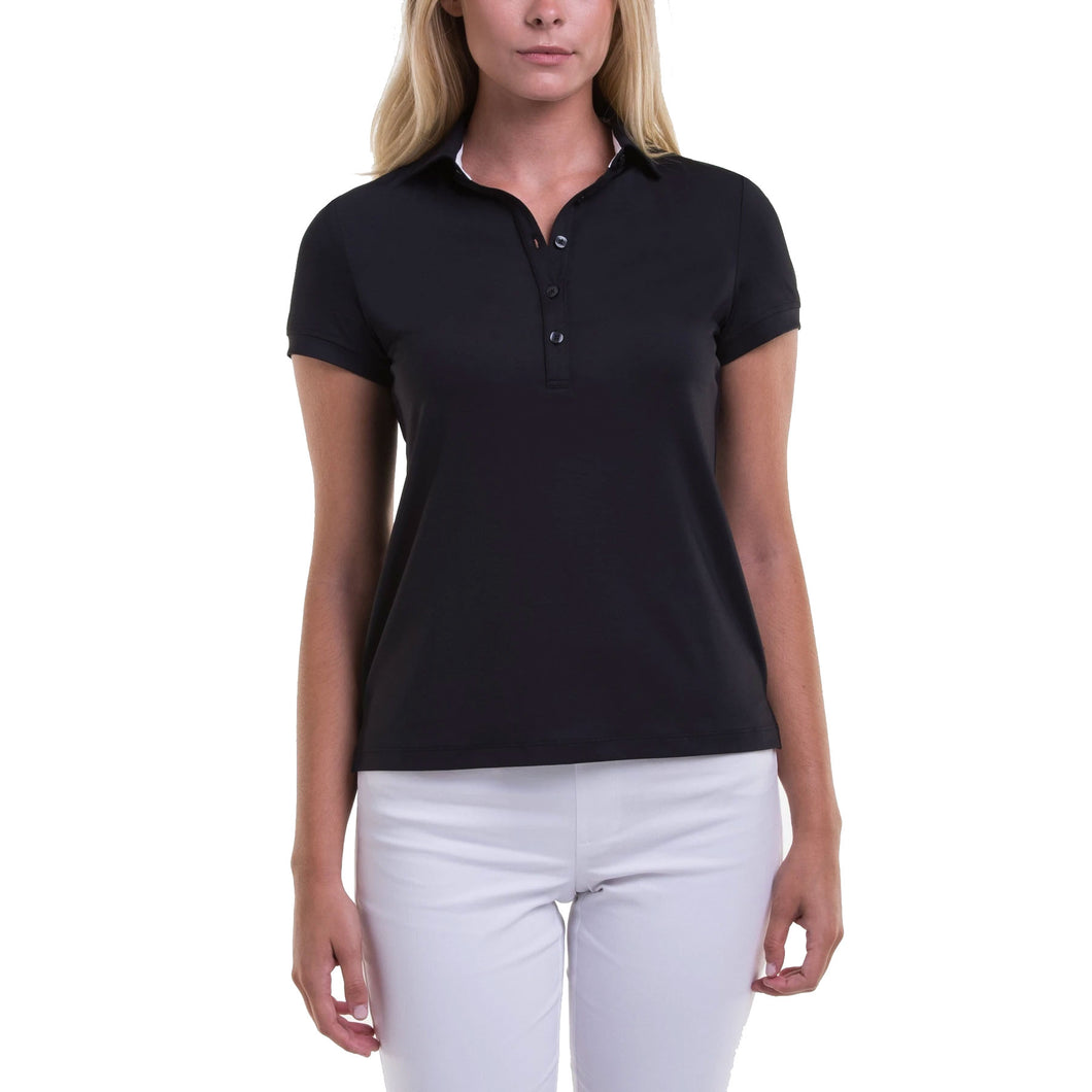 Fairway & Greene Claire Black Womens Golf Polo