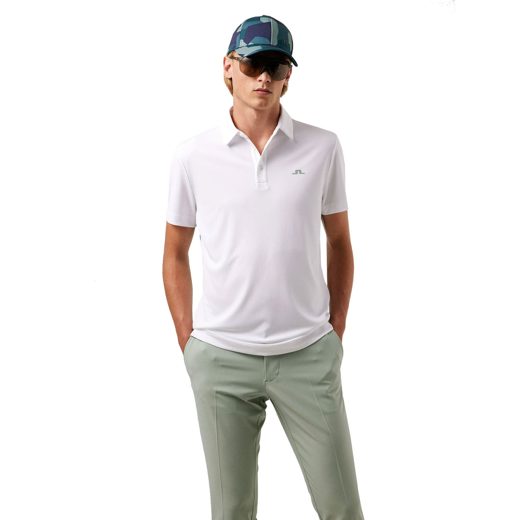 J. Lindeberg Tom Regular Fit White Mens Golf Polo - WHITE 0000/XL
