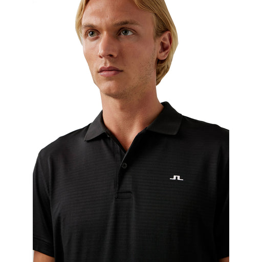 J. Lindeberg Lars Regular Fit Black Mens Golf Polo