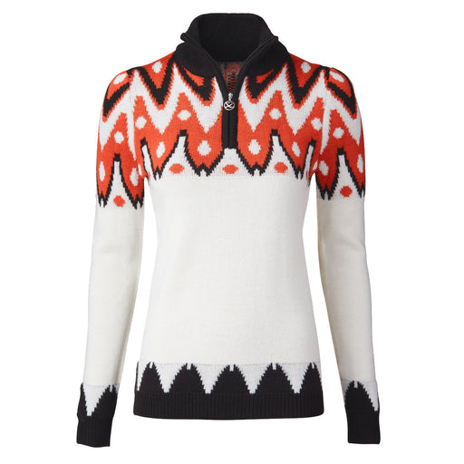 Daily Sports Sandrine Wht Wmn 1/4 Zip Golf Sweater