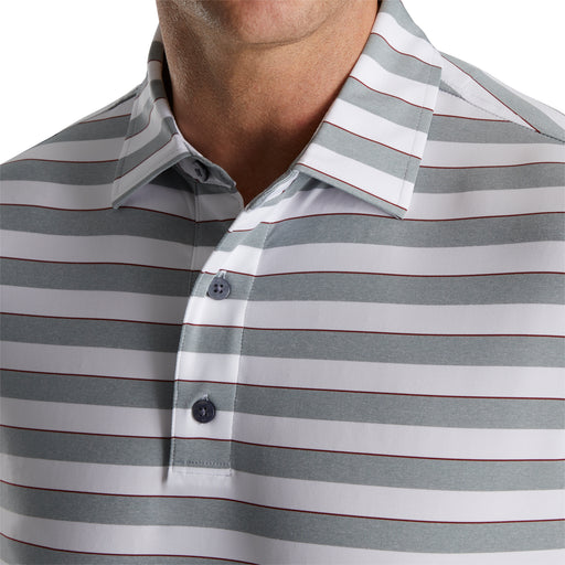 FootJoy Regency Stripe Lisle Grey Mens Golf Polo