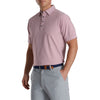 FootJoy Feeder Stripe Lisle Heather Merlot Mens Golf Polo