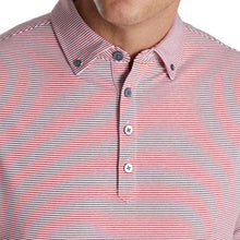 Load image into Gallery viewer, FootJoy Feeder Stripe Lisle Merlot Mens Golf Polo
 - 3