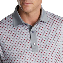 Load image into Gallery viewer, FootJoy Geometric Print Lisle Grey Mens Golf Polo
 - 3