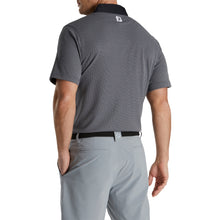 Load image into Gallery viewer, FootJoy Jacquard Dot Lisle Black Mens Golf Polo
 - 2