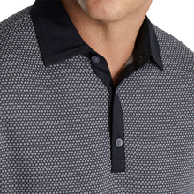 Load image into Gallery viewer, FootJoy Jacquard Dot Lisle Black Mens Golf Polo
 - 3