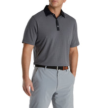 Load image into Gallery viewer, FootJoy Jacquard Dot Lisle Black Mens Golf Polo
 - 1