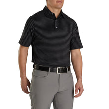Load image into Gallery viewer, FootJoy Ath Fit Classic Stripe Blk Mens Golf Polo
 - 1