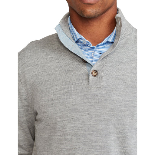 Polo Rlph Lrn Half Button Mck Grey Mn Golf Sweater