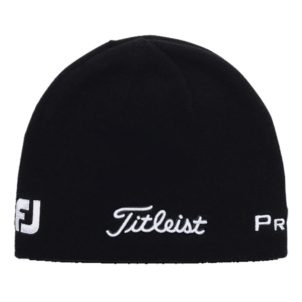 Titleist Merino Wool Mens Golf Beanie - Black/White/One Size Only