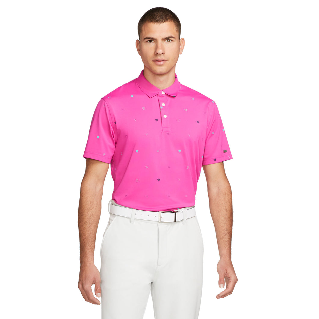 Nike Dri-FIT Player Heritage Print Mens Golf Polo - ACTIVE PINK 621/XL