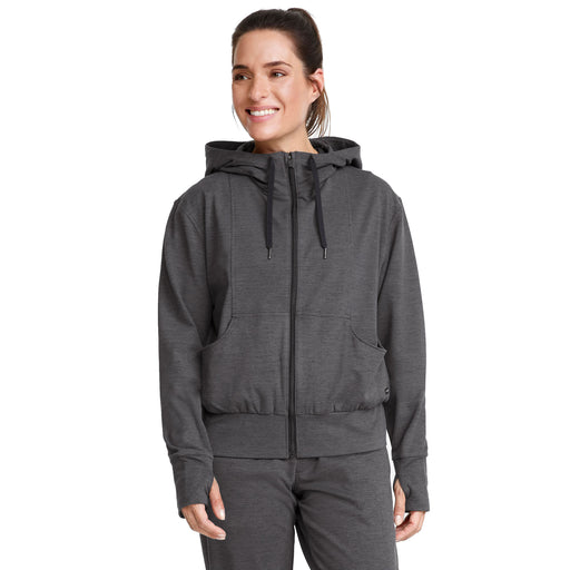 Puma Cloudspun Womens Golf Hoodie - PUMA BK HTHR 02/L