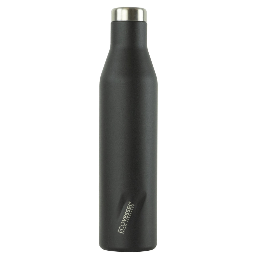 EcoVessel The Aspen 25oz Stain Steel Water Bottle - Black Shadow Bs