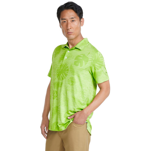 Puma CLOUDSPUN Leaves N Flowers Mens Golf Polo - GREENRY HTHR 03/XL