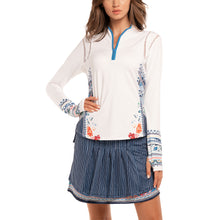 Load image into Gallery viewer, Lucky in Love Playing Paradis Blue Wmns Golf Shirt
 - 1