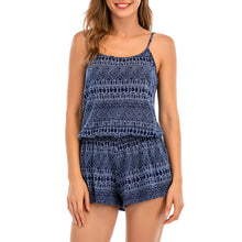 Load image into Gallery viewer, Lucky Brand Tribal Burnout Nvy Wmn Swimsuit Romper - Navy/L
 - 1