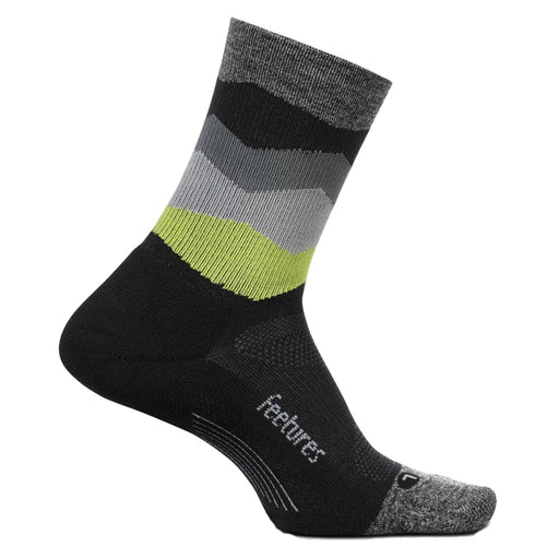 Feetures Elite Light Cushion Mini Crew Socks - BLK WAVES 377/XL