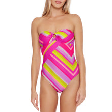 Load image into Gallery viewer, Trina Turk Waltz Bandeau 1pc Multi Womens Swimsuit
 - 3